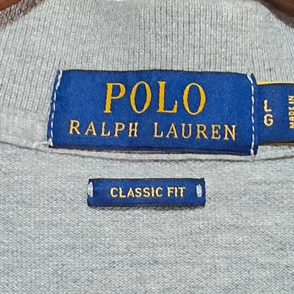 Polo Ralph Lauren Polo Shirt Men's Sz L Gray Green Pony Preppy Minimalist Casual